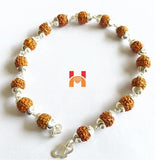 5 Face Rudraksha Bracelet In Silver (small beads) - Himalaya Rudraksha Anusandhan Kendra