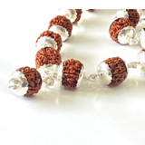 5 Mukhi/Face Rudraksha Kantha In Silver - Himalaya Rudraksha Anusandhan Kendra