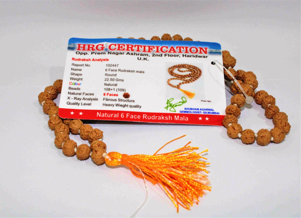 6 Mukhi/Face Rudraksha Mala - Himalaya Rudraksha Anusandhan Kendra