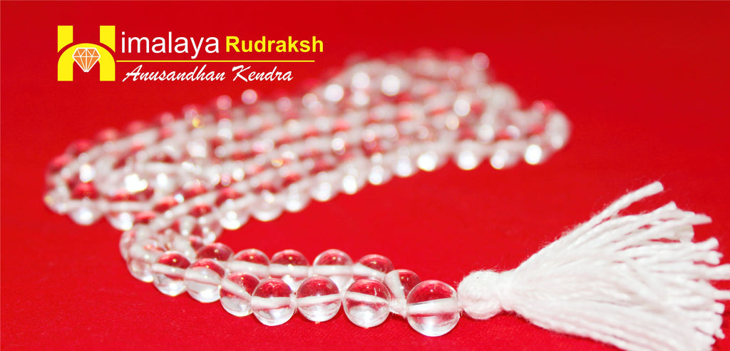 Sphatik(quartz) Mala - Plane cut - himalaya rudraksha anusandhan kendra