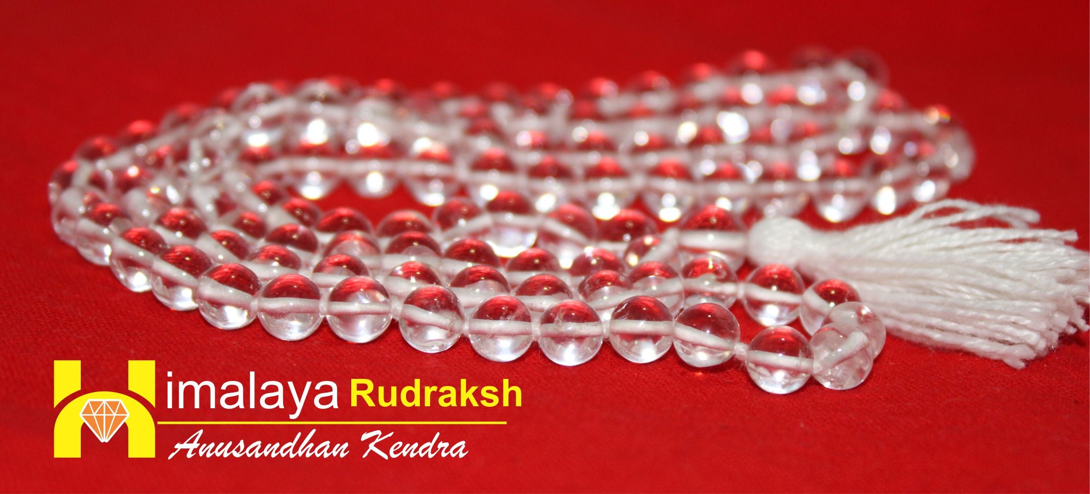 Sphatik(quartz) Mala - Plane cut - himalaya rudraksha anusandhan kendra
