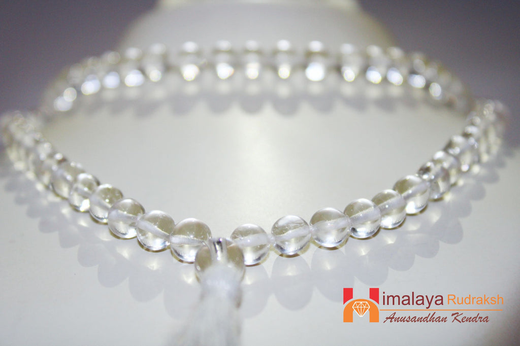 Sphatik(quartz) Mala - Plane cut - himalaya rudraksha anusandhan kendra