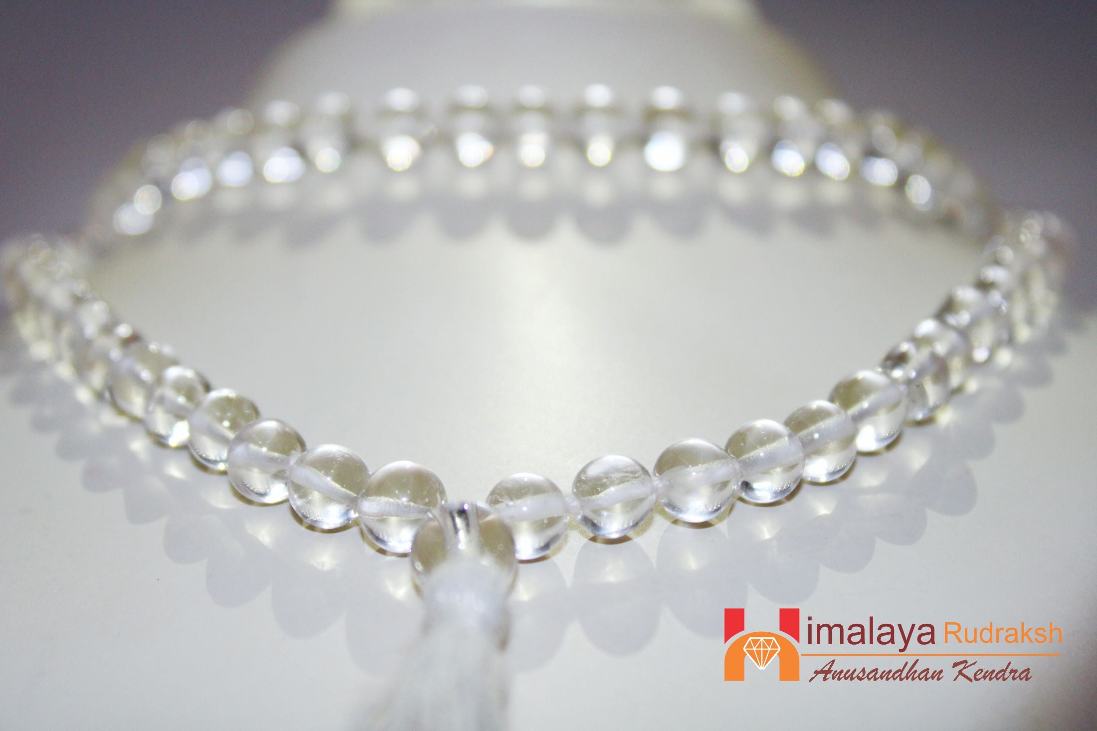 Sphatik(quartz) Mala - Plane cut - himalaya rudraksha anusandhan kendra