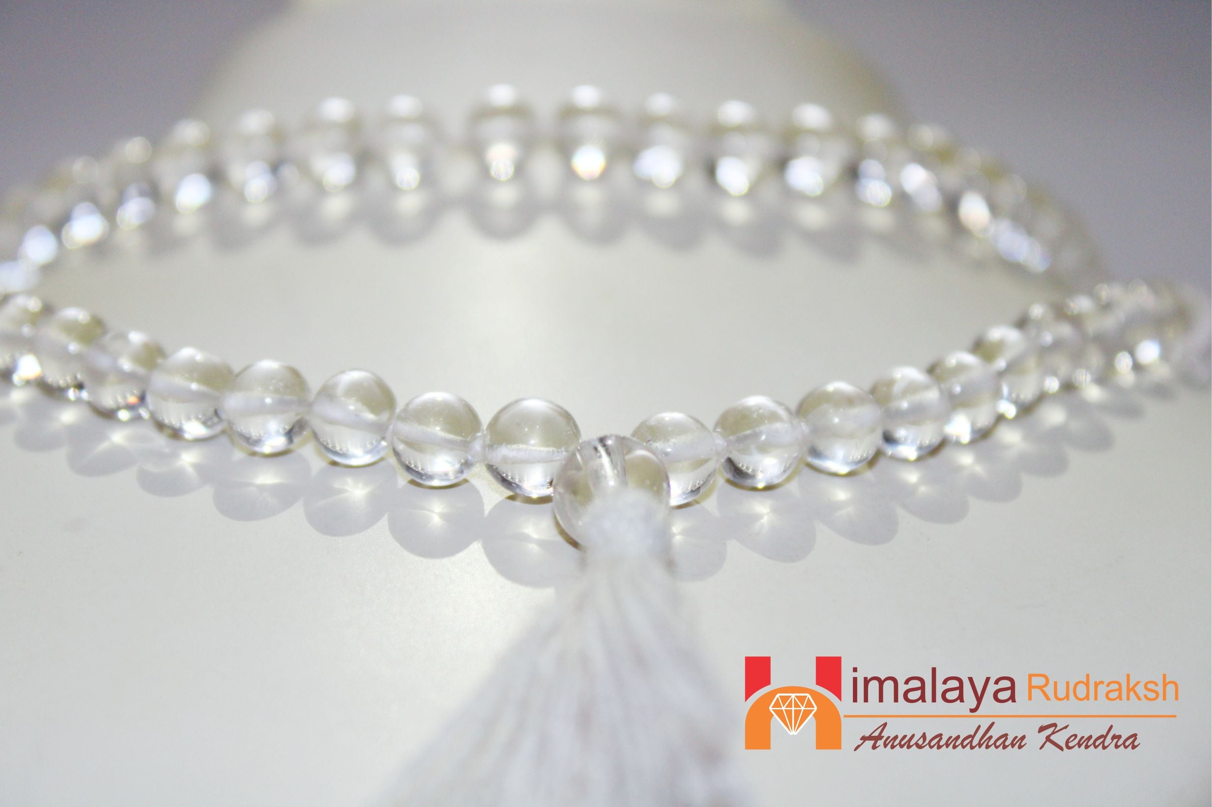 Sphatik(quartz) Mala - Plane cut - himalaya rudraksha anusandhan kendra