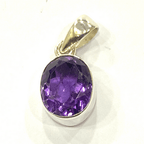 Amethyst Silver Pendant - Himalaya Rudraksha Anusandhan Kendra