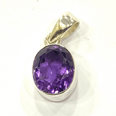 Amethyst Silver Pendant - Himalaya Rudraksha Anusandhan Kendra