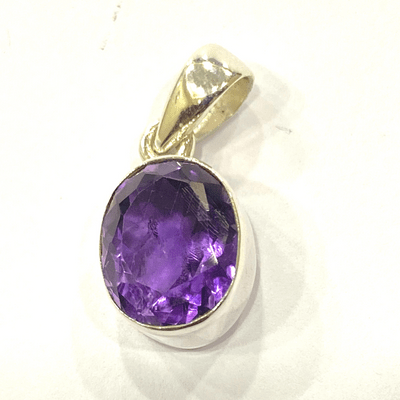 Amethyst Silver Pendant - Himalaya Rudraksha Anusandhan Kendra