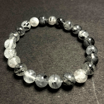 Black Rutile Stone Bracelet - Himalaya Rudraksha Anusandhan Kendra