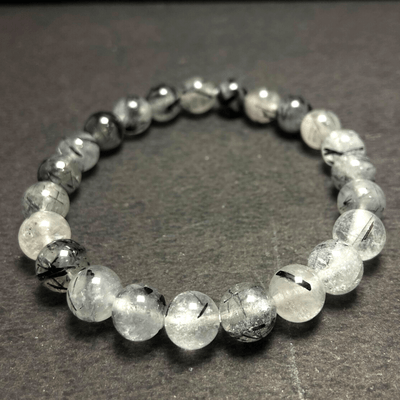 Black Rutile Stone Bracelet - Himalaya Rudraksha Anusandhan Kendra