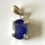 Blue Sapphire Silver Pendant - Himalaya Rudraksha Anusandhan Kendra