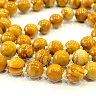 Camel Jasper Mala (108 + 1 Beads) - Himalaya Rudraksha Anusandhan Kendra