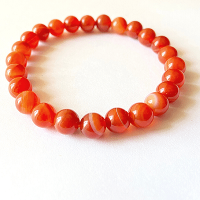 Carnelian Banded Bracelet - Himalaya Rudraksha Anusandhan Kendra