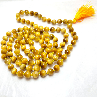 Catseye (Lehsuniya) Stone Mala (108 + 1 Beads) - Himalaya Rudraksha Anusandhan Kendra