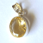 Citrine Silver Pendant - Himalaya Rudraksha Anusandhan Kendra