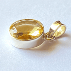 Citrine Silver Pendant - Himalaya Rudraksha Anusandhan Kendra
