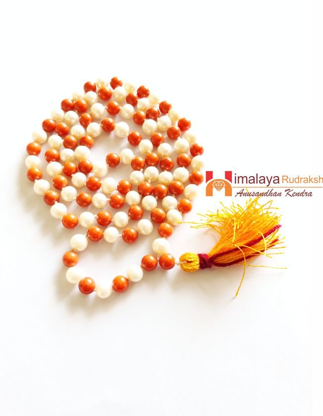 Coral Pearl Mala - Himalaya Rudraksha Anusandhan Kendra