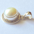 Designer Pearl Silver Pendant - Himalaya Rudraksha Anusandhan Kendra