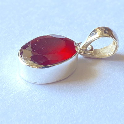 Gomedha Silver Pendant - Himalaya Rudraksha Anusandhan Kendra