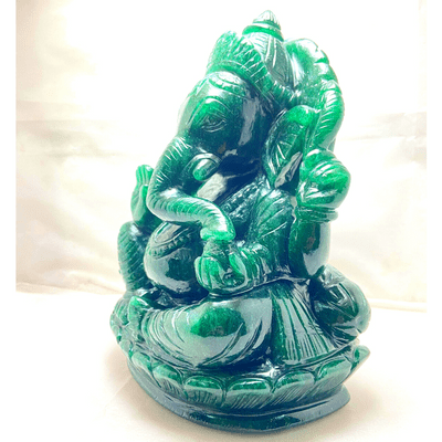 Green Jade Ganesha - (1.400 Kg) - Himalaya Rudraksha Anusandhan Kendra