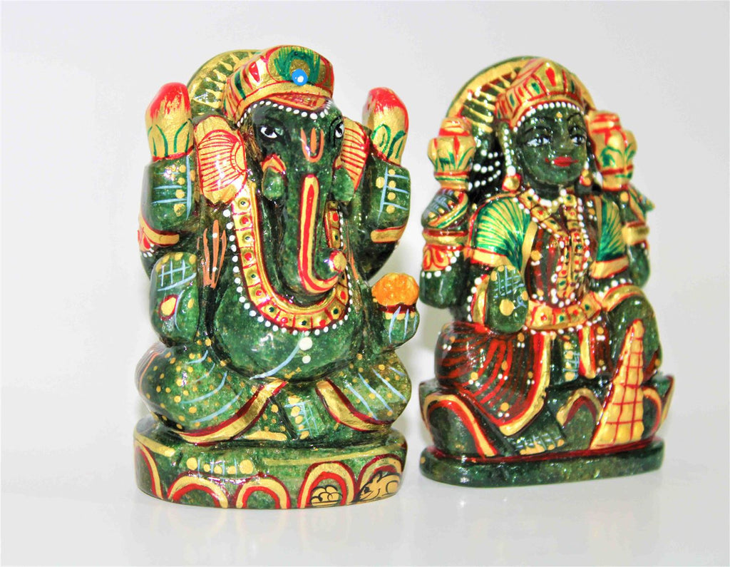 Green Jade Lakshmi Ganesh (365 gm) - Himalaya Rudraksha Anusandhan Kendra