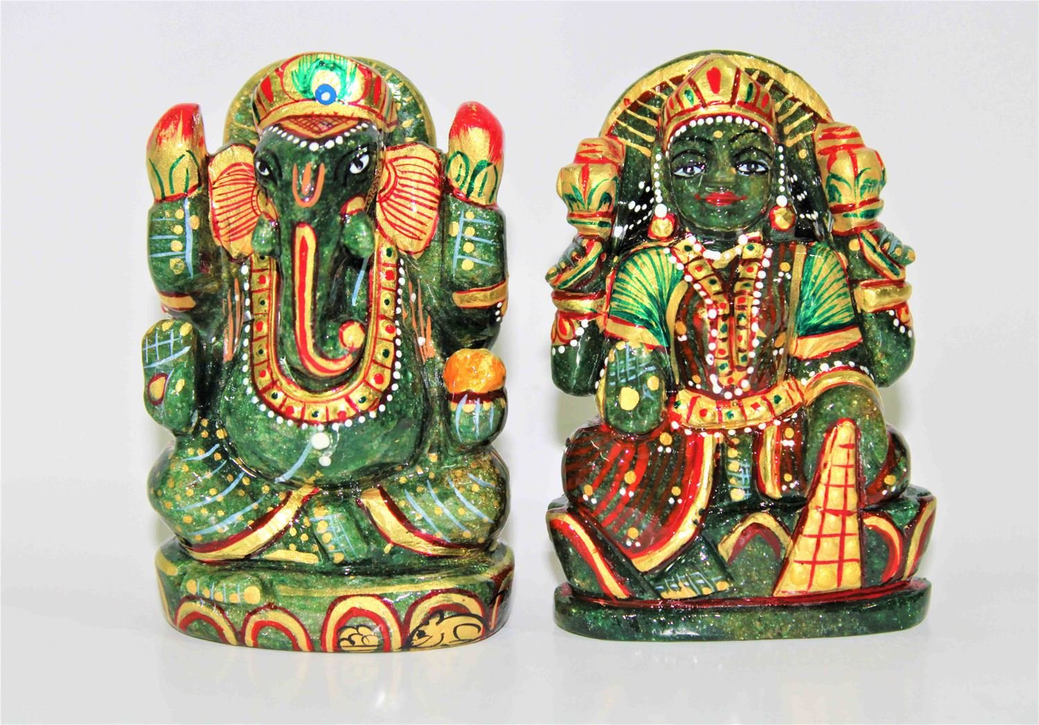 Green Jade Lakshmi Ganesh (365 gm) - Himalaya Rudraksha Anusandhan Kendra
