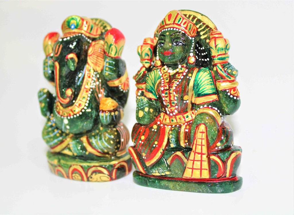 Green Jade Lakshmi Ganesh (365 gm) - Himalaya Rudraksha Anusandhan Kendra