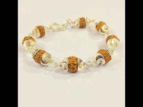 5 Face Rudraksh Bracelet In Silver (big beads)