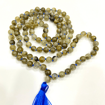 Labradorite Stone Mala - Himalaya Rudraksha Anusandhan Kendra