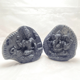Lakshmi Ganesha Carved Shaligram - Himalaya Rudraksha Anusandhan Kendra