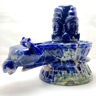 Natural Sodalite Stone Shivling - Himalaya Rudraksha Anusandhan Kendra