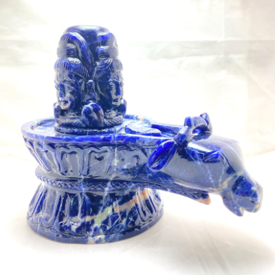 Natural Sodalite Stone Shivling - Himalaya Rudraksha Anusandhan Kendra