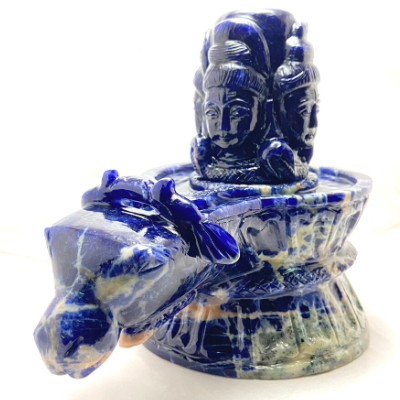 Natural Sodalite Stone Shivling - Himalaya Rudraksha Anusandhan Kendra