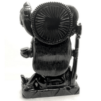 MAA DURGA CARVED ON BLACK AGATE STONE - Himalaya Rudraksha Anusandhan Kendra