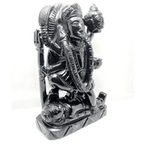 MAA DURGA CARVED ON BLACK AGATE STONE - Himalaya Rudraksha Anusandhan Kendra