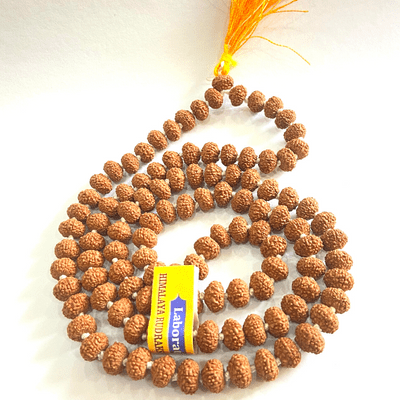 Natural 10 Mukhi Rudraksha Mala (108 +1 Beads) - Indonesian - Himalaya Rudraksha Anusandhan Kendra