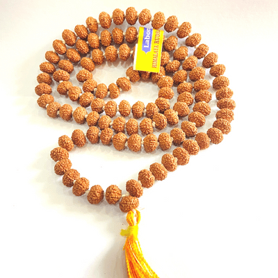 Natural 10 Mukhi Rudraksha Mala (108 +1 Beads) - Indonesian - Himalaya Rudraksha Anusandhan Kendra
