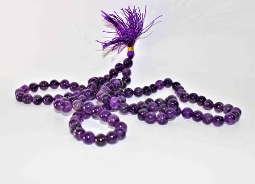 Natural Amethyst Mala (108 + 1 Beads) - Himalaya Rudraksha Anusandhan Kendra