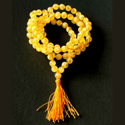 Natural Citrine Mala (108 + 1 Beads) - Himalaya Rudraksha Anusandhan Kendra