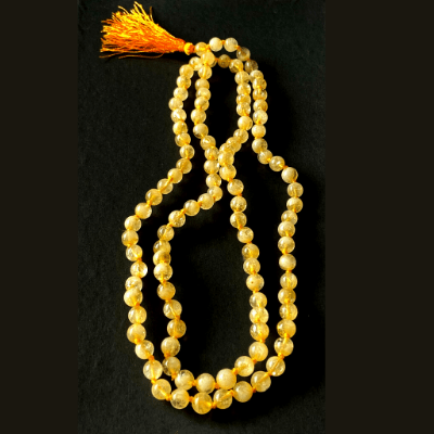 Natural Citrine Mala (108 + 1 Beads) - Himalaya Rudraksha Anusandhan Kendra