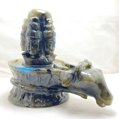 Natural Labrodorite Stone Shivling (3.5 kg) - Himalaya Rudraksha Anusandhan Kendra