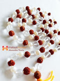 Natural Rudraksha Sphatik Pearl Mala - Himalaya Rudraksha Anusandhan Kendra