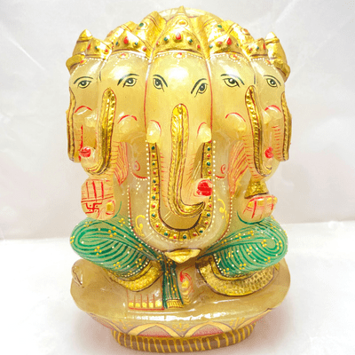 Panchmukhi Ganesha with Meenakari - Himalaya Rudraksha Anusandhan Kendra