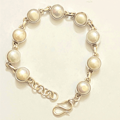 Pearl Silver Bracelet - Himalaya Rudraksha Anusandhan Kendra