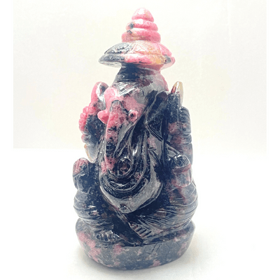 Rhodolite Stone Ganesha - (482 gm) - Himalaya Rudraksha Anusandhan Kendra