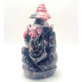 Rhodolite Stone Ganesha - (482 gm) - Himalaya Rudraksha Anusandhan Kendra