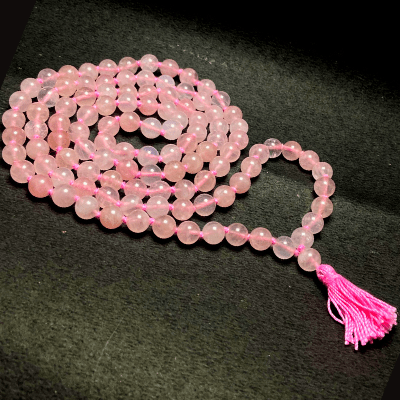 Rose Quartz Mala (108 + 1 Beads) - Himalaya Rudraksha Anusandhan Kendra