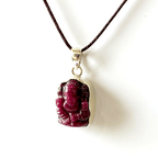 Ruby Ganesh Silver Pendant - Himalaya Rudraksha Anusandhan Kendra