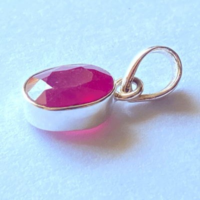 Ruby Silver Pendant - Himalaya Rudraksha Anusandhan Kendra