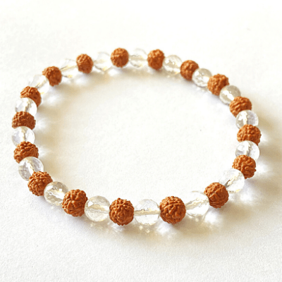 Rudraksh Sphatik Bracelet - Himalaya Rudraksha Anusandhan Kendra