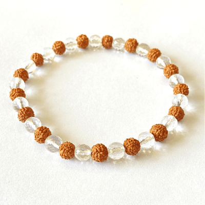 Rudraksh Sphatik Bracelet - Himalaya Rudraksha Anusandhan Kendra